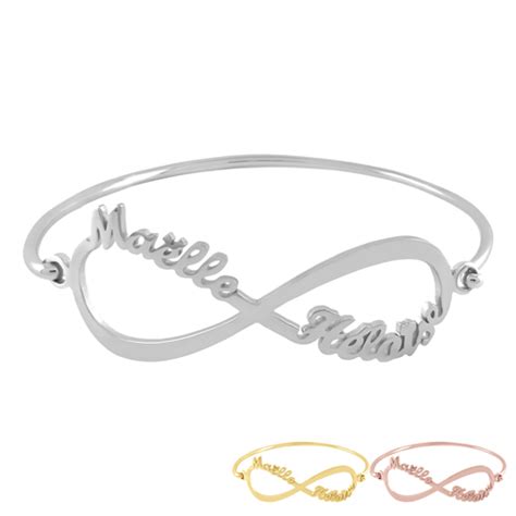 Bracelet infini personnalisable avec 2 prénoms Les bijoux de Mélanie