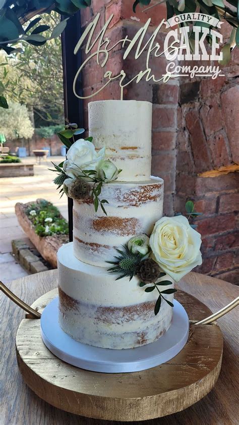 Semi Naked Wedding Cake Elegant And Trendy Dessert Ideas