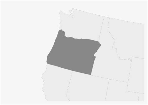 Kaart Van De VS Met Gemarkeerde Kaart Van De Staat Oregon Premium Vector