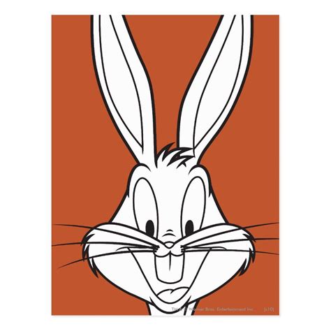 BUGS BUNNY™ Face Smiling Postcard | Zazzle | Bunny art, Bunny face ...