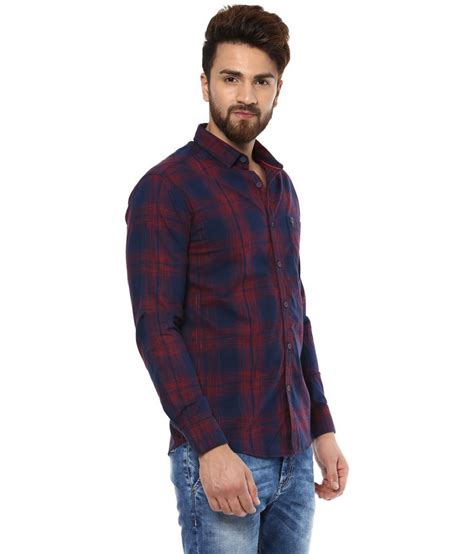 Mufti Red Slim Fit Shirt Buy Mufti Red Slim Fit Shirt Online At Best