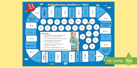 Multiplication Muddle Table Board Game Teacher Made