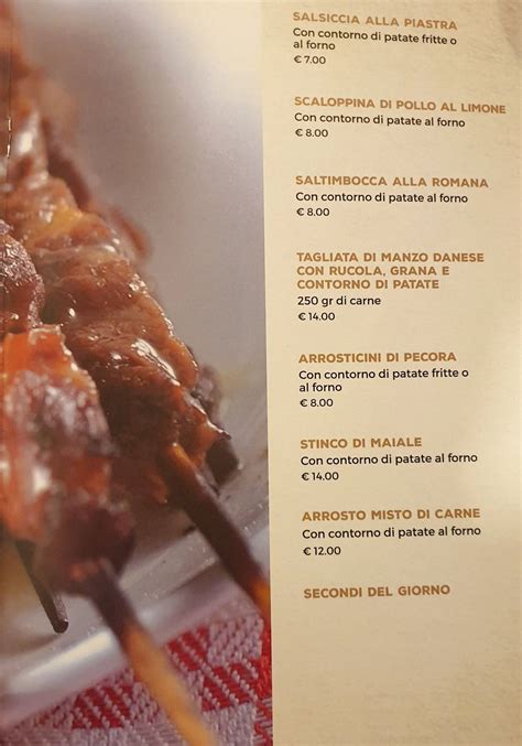 Carta Del Restaurante La Fraschetta Tuscolana Roma Via Caio Manilio