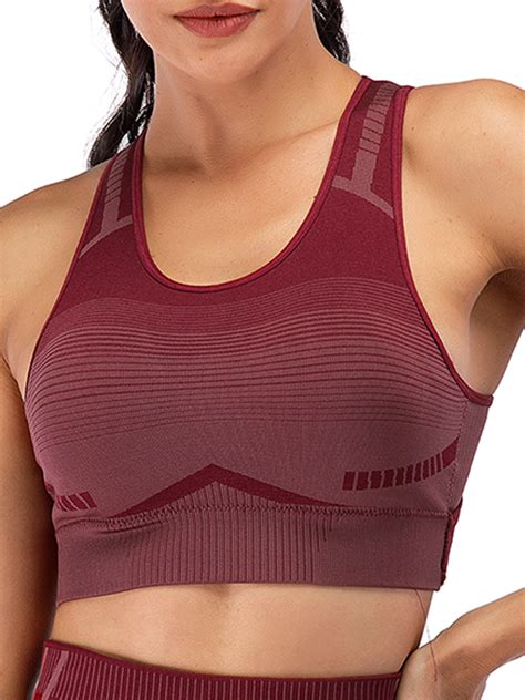 Supportive Sports Bras For Women Running Padded Compression Sports Bra