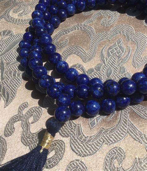 Mala Prayer Beads Wih Lapislazuli From Afganistan 8 Mm Nepal Etsy