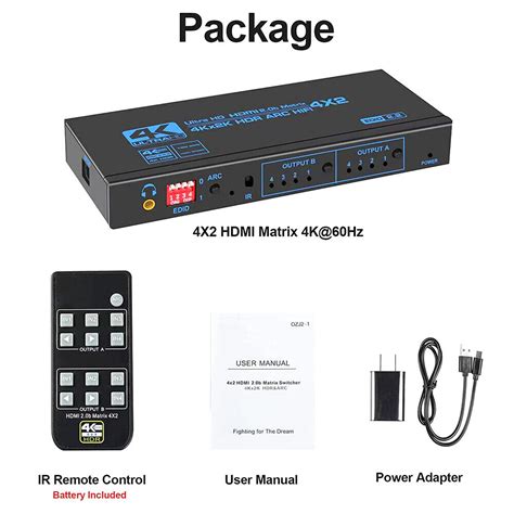 X Hdmi Matrix Switch Splitter K Hz With Toslink Spdif Audio Out