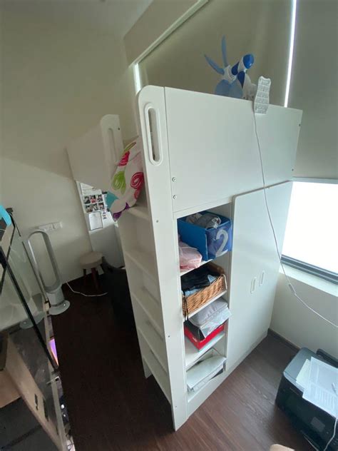 Ikea Loft Bed Frame With Wardrobe And Shleves Babies And Kids Baby