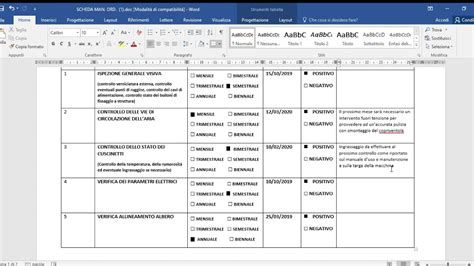 Esempio Compilazione Format Di Registrazione Interventi Di Manutenzione