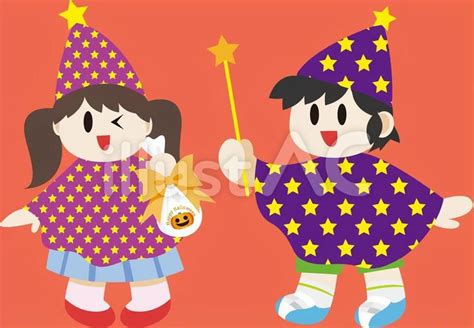 ハロウィンの仮装した子供イラスト No 22210621／無料イラスト フリー素材なら「イラストac」