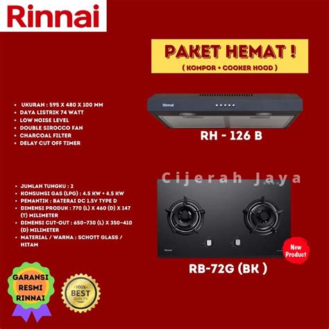 Jual Paket Kompor Tanam Gas Rinnai Tungku Rb G Rb G Rb G Rb G