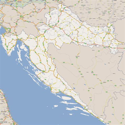 Gran Mapa De Carreteras De Croacia Con Todas Las Ciudades Croacia