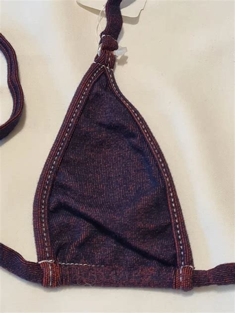 NEW WICKED WEASEL 312 Stretch Denim Bikini Tri Top Red Micro 43 56 PicClick UK