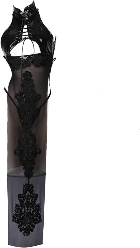 Amazon JasmyGirls Goth Lingerie Sexy Devil Cosplay Costume Anime Maid Outfit Game NieR