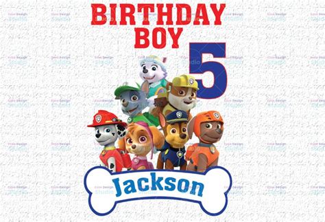 Personalized Name And Ages Paw Patrol Chase Birthday Png Paw Patrol