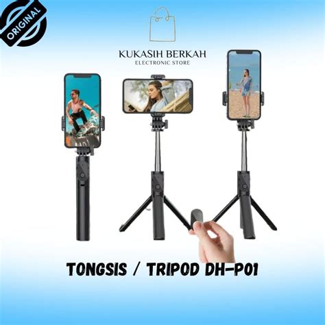 Jual Tongsis Bluetooth Tripod 3 In 1 Selfie Stick Original Dap Dhp01