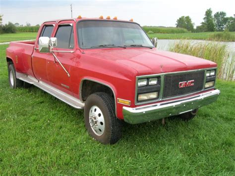 1989 GMC K30 1 Ton SLE Crew Dually Loaded Red 107 K