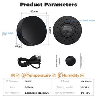 Smatrul Tuya Smart Ir Controle Remoto Sensor De Umidade Temperatura Ar