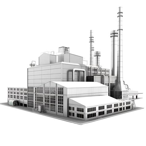 3d Illustration Of Industrial Factory Building Representing Factory