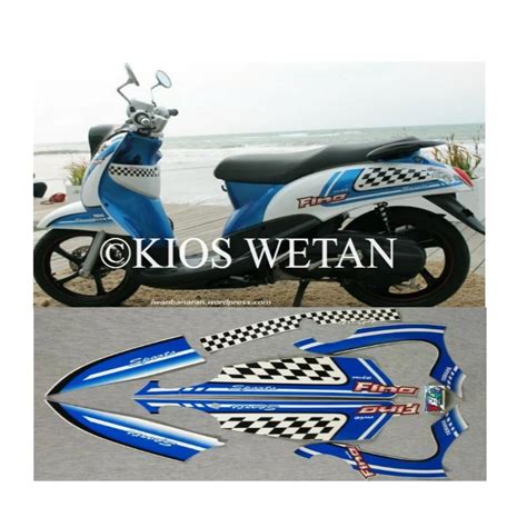 Jual Striping Mio Fino Biru Tahun Stiker Lis Standar Ori Yamaha