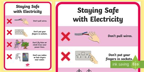 Staying Safe With Electricity Poster Teacher Made Twinkl