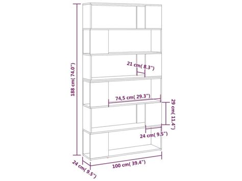 Vidaxl bibliothèque séparateur de pièce blanc 100x24x188 cm Conforama