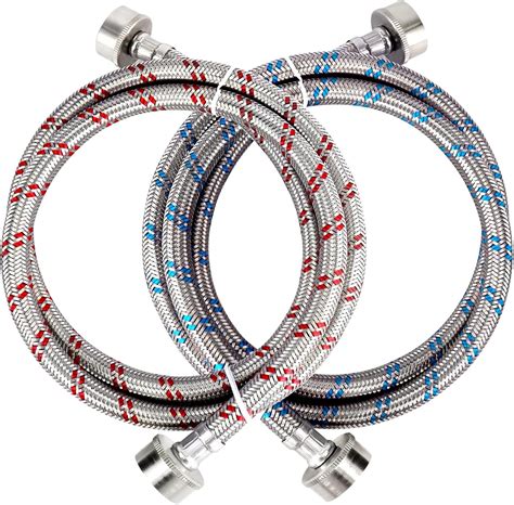 Amazon Ft Premium Stainless Steel Washing Machine Hoses Burst