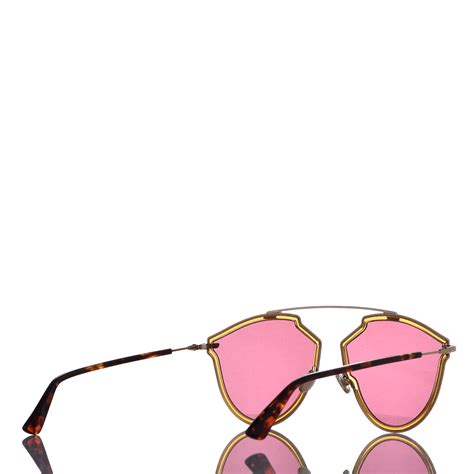 Christian Dior So Real Rise Sunglasses Yellow Gold Pink Havana 360685 Fashionphile