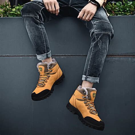 Купить Мужская уличная обувь. Высокие большие туфли. Теплые хлопковые ...