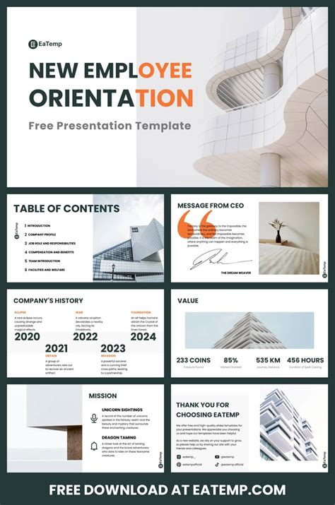 Free New Employee Orientation PowerPoint Presentation Template EaTemp