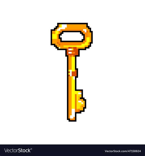 Lock key vintage game pixel art Royalty Free Vector Image