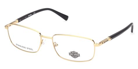 Harley Davidson Hd0826 Full Rim Rectangle Pale Gold Eyeglasses