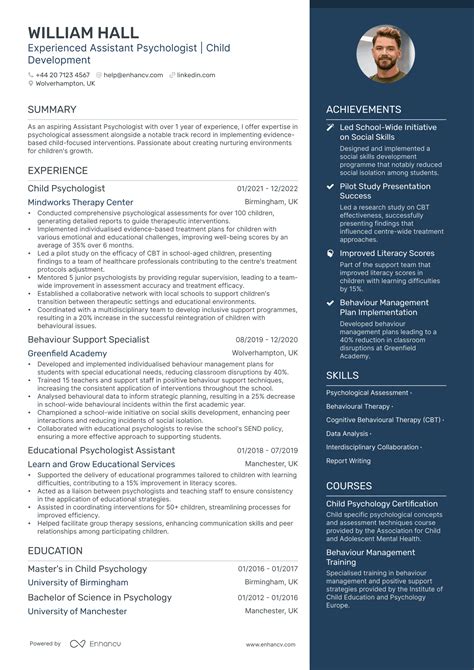 Psychologist Cv Examples And Guide For 2025