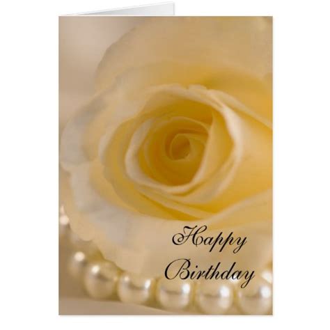 Rose And Pearls Birthday Card Zazzle