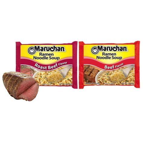 Maruchan Ramen Beef And Roast Beef Noodles Variety Pack Soup 3 Oz 24