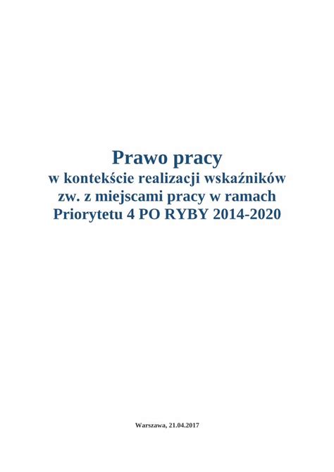 Pdf Prawo Pracy Prawo Pracy Umowy Na Okres Pr Bny Po Nowelizacji