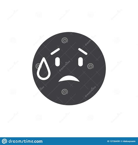 Embarrassed Emoticon With Flushed Cheeks Icon Vector Illustration