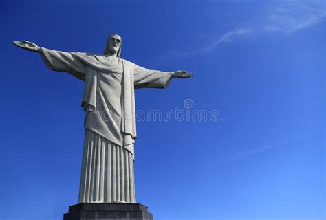 Cristo El Redentor Encima De Corcovado El Brasil Imagen Editorial