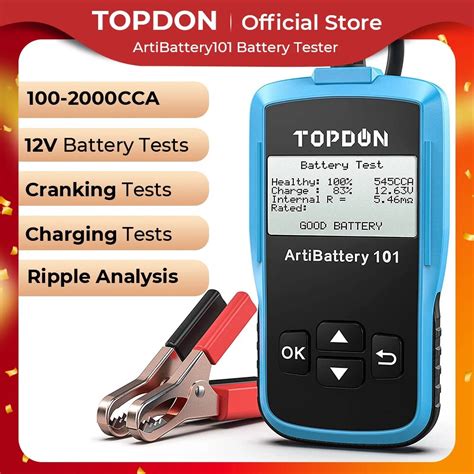 TOPDON AB101 Digital Battery Tester 12V Portable Car Battery Monitor