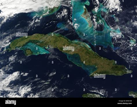 Satellite view of Cuba Stock Photo - Alamy