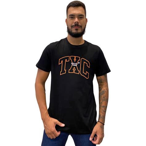 Camiseta Masculina Txc Custom Mc Estampado Preto