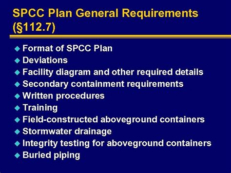 The Revised Spcc Regulations U S Environmental Protection