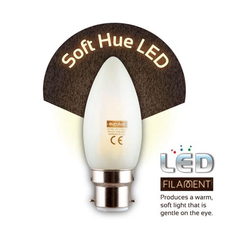 LED Soft Hue Filament Candle B22 4w GeeWiz