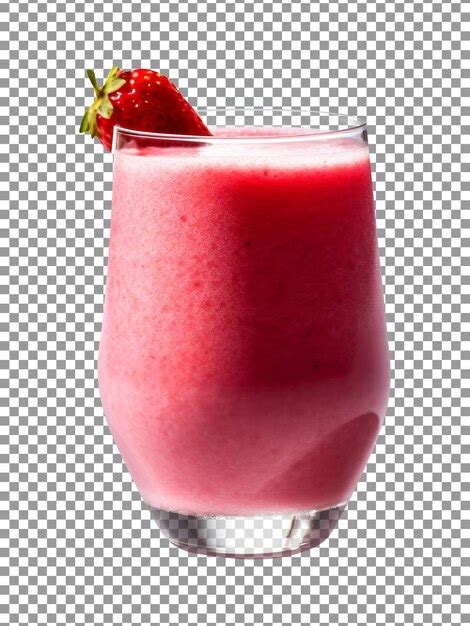 Copo De Smoothie De Melancia De Morango Feito Na Hora Isolado Em Fundo