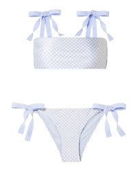 Light Blue Polka Dot Bikini Tops For Women Lookastic