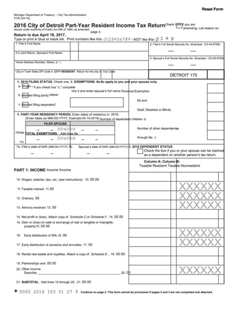 City Of Detroit Fillable Tax Form Printable Forms Free Online