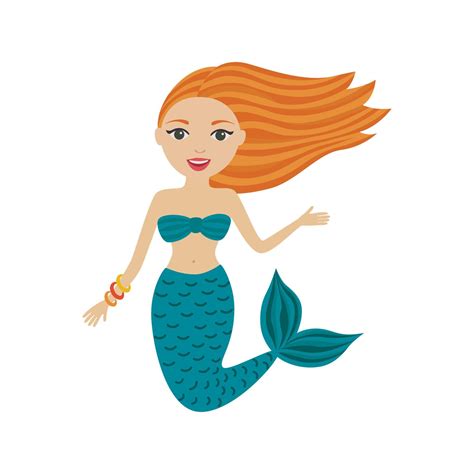 Little Cute Cartoon Mermaid 19540944 Vector Art At Vecteezy