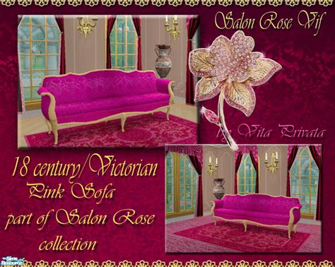 The Sims Resource Victorian Rose Furniture Set Pink Sofa