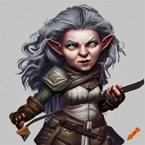 Dungeons And Dragons Character Illustration Of The Deep Gnome Female