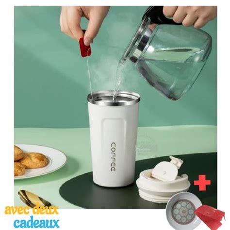 Tasse Thermos Caf En Acier Inoxydable Avec Affichage Thermique Et