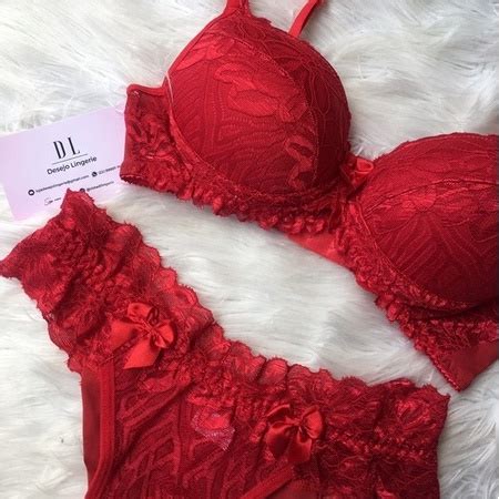 Conjunto De Renda Lingerie Sexy Suti Bojo Calcinha Fio Duplo